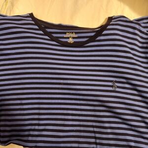 Ralph Lauren Blue and Black Striped Polo Shirt